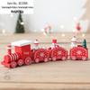 Wooden Snowman Train Christmas Tree Ornaments for Desktop or Shop Window