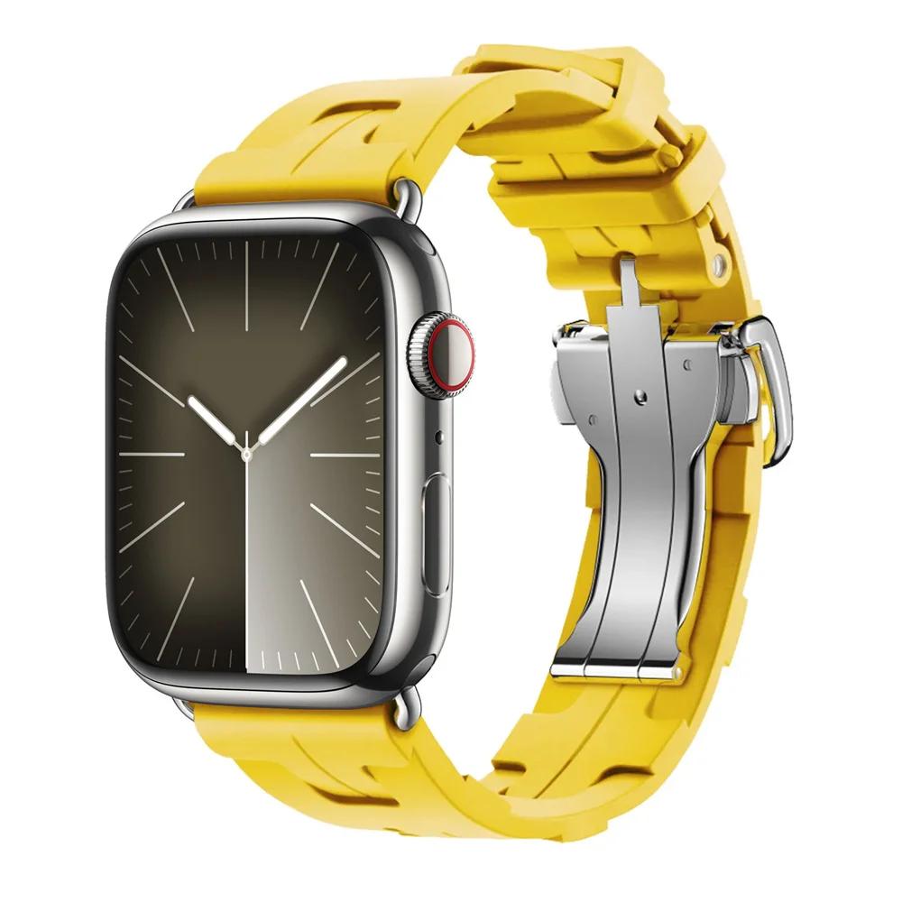 Con Logo Kilim Cinturino in Silicone a Giro Singolo Cinturino per Apple Watch 46mm 42mm Cinturino per Iwatch 11 10 9 8 Ultra3 49mm 45mm 38mm Cinturino per Orologio