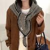 Thick Striped Knitted Scarf Large Size Shawl Wrap Fashion Neck Warmer Scarf