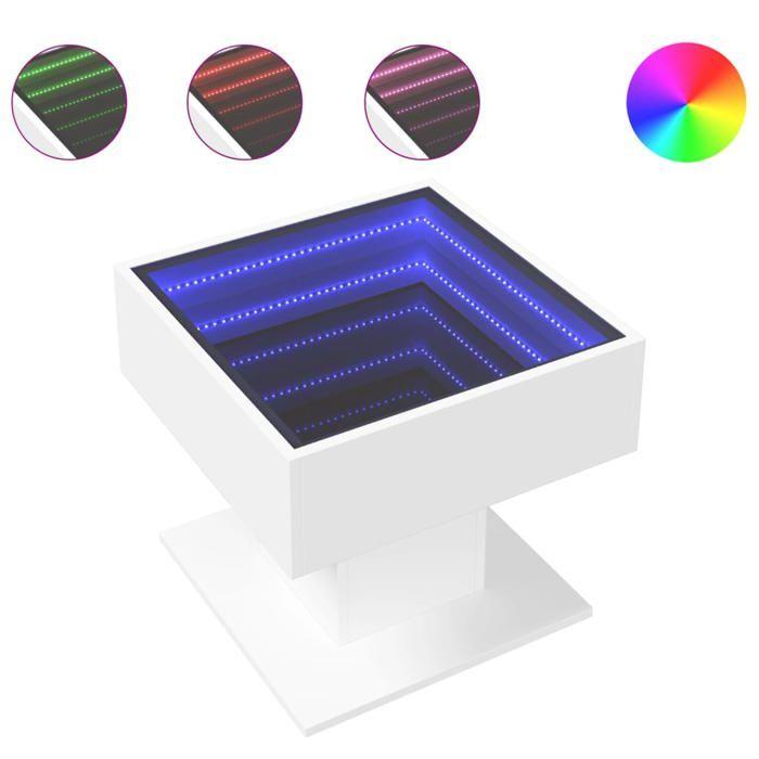 VidaXL Table basse avec LED blanc 50x50x45 cm bois d'ingénierie 847525
