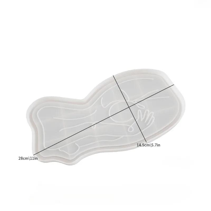 

1 шт. DIY эпоксидная смола форма цемент гипс абстрактные линии человеческого тела лоток для хранения гипсовое украшение силиконовая форма A