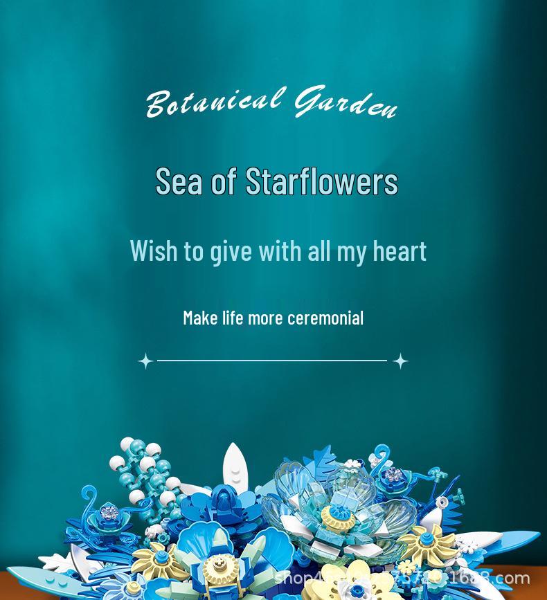 Eternal Flower Bouquet Building Blocks Pendant Compatible with LEGO DIY Ornaments Model Toys