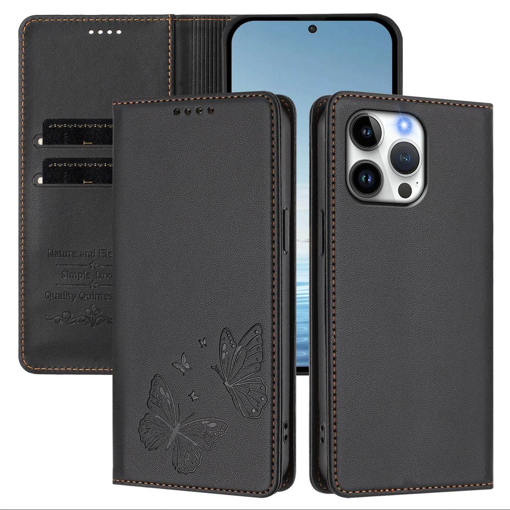 Butterfly Embossed Wallet Case For Samsung Galaxy S26 S25 S24 S23 S22 S21 S20 Ultra Plus FE Edge S10 S9 S8 S7 Edge RFID Blocking, Kickstand