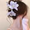 Fashion Lily Flower Hair Clip Crab For Women Girls Elegant Fairy Large Hair Claw Jaw Shark Hairpins Sweet Hair Accessories