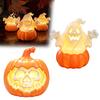 Small Pumpkin Statues Halloween Light, LED Lighted Ghost Skull Lantern, Spooky Decorations Tabletop Decorative Lamp for Home Indoor Holiday