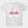 Herren Schwarzes T-Shirt mit Aufdruck Rosa Flauschige Einhörner Tanzen Auf Regenbogen No-Cut Transferpapier Druck Baumwoll-T-Shirt