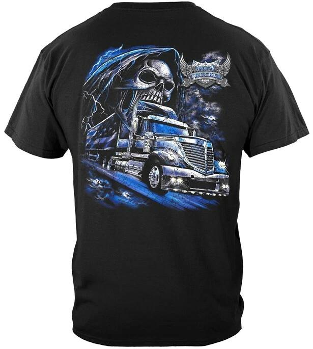 New AMERICAN TRUCKER SKULL Shirt TRUCKING T Shirt M