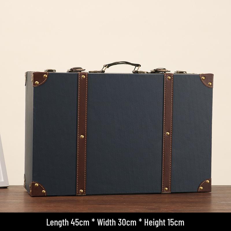 Vintage American Retro Leather-Wooden Suitcase Display and Photography Prop