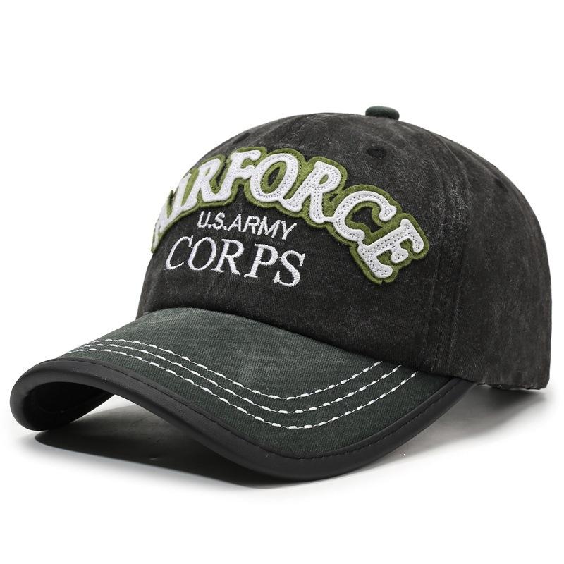 New European and American washed denim baseball cap embroidered letters old style cap outdoor casual retro sun hat