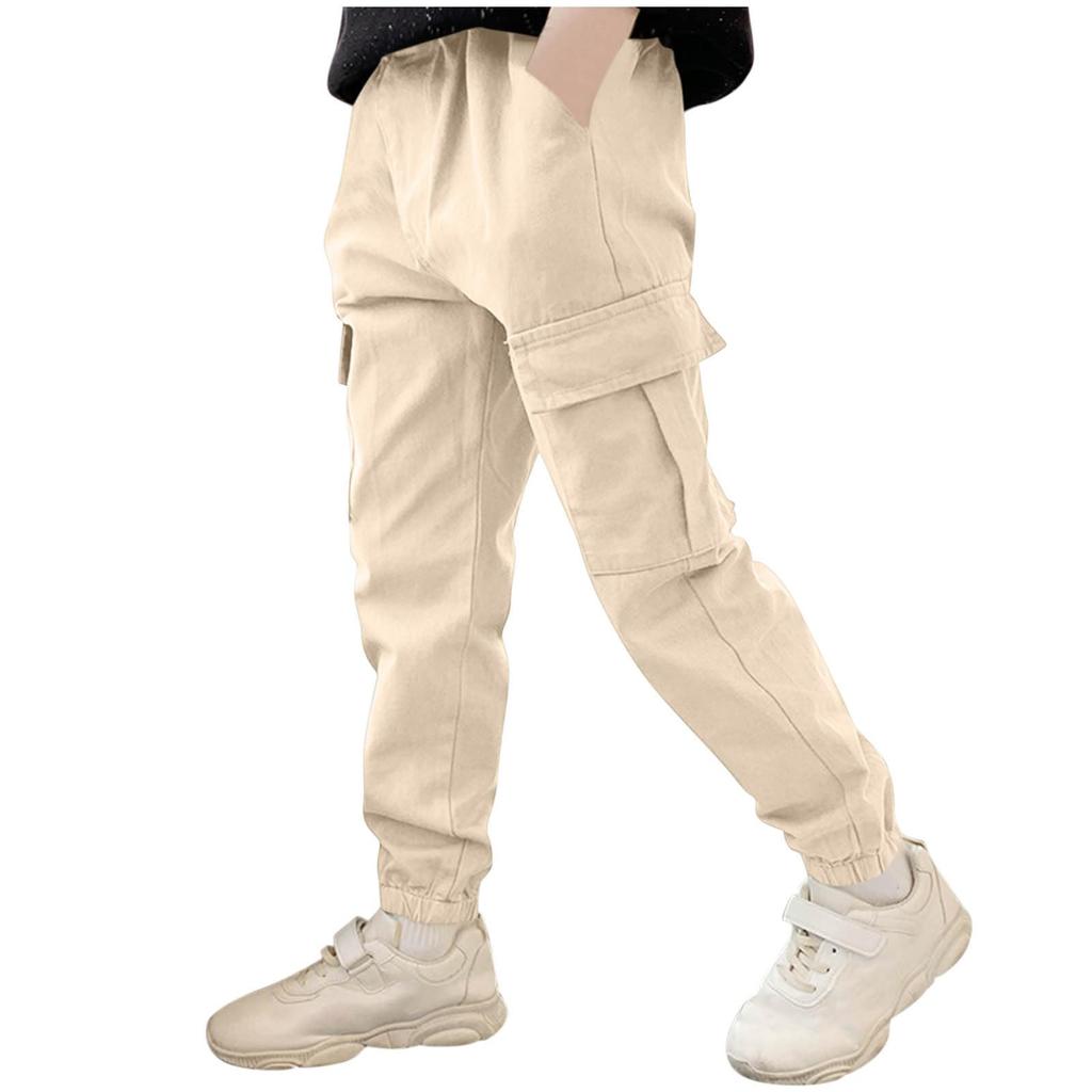 Spodnie Cargo dla Chłopców Spodnie Dresowe Luźne Spodnie Sportowe Rekreacyjne Elastyczny Pas Wygodne Spodnie do Biegania