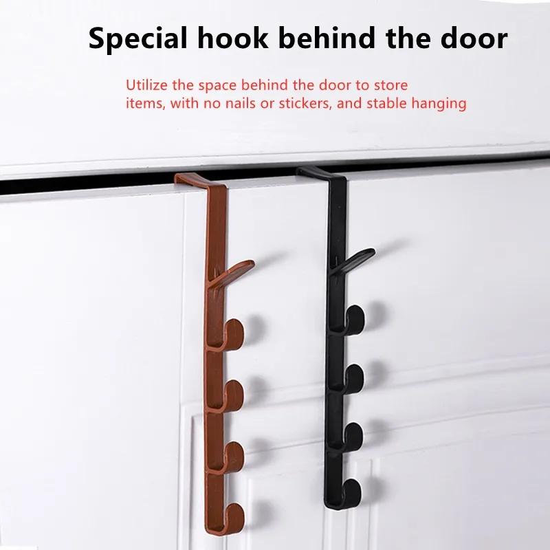 4pc Bedroom Door Hanger Clothes Hanging Rack Over The Door Plastic Home Storage Organization Hooks, Purse Holder For Bags Rails