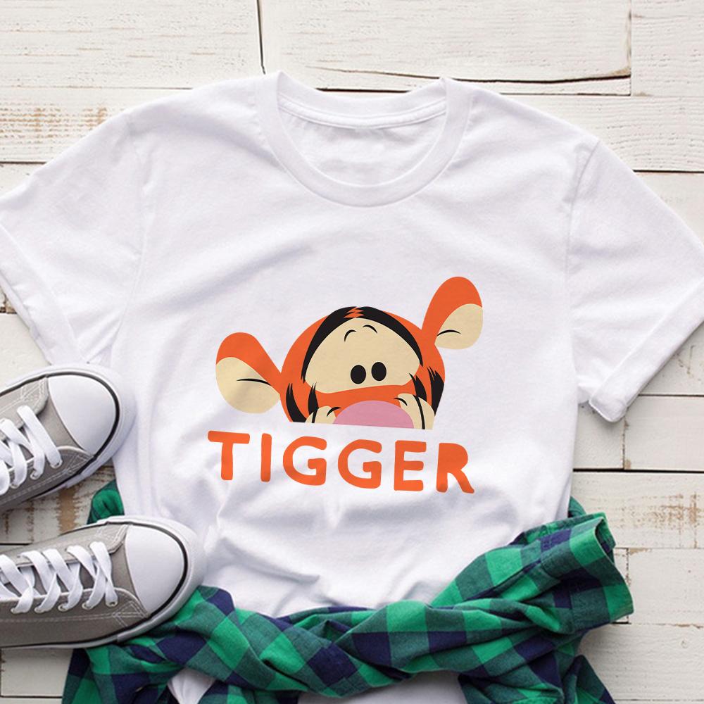 Disney Winnie The Pooh T-Shirt Cartoon Graphic T Shirts Women's Short Sleeve Summer Casual Tops T-shirt Aesthetic Harajuku Tees