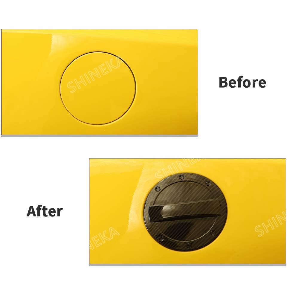 SHINEKA Car Exterior Gas Oil Fuel Tank Cap Decoration Cover Trim for Chevrolet Camaro 2017 2018 2019 2020 2021 2022 Accessories