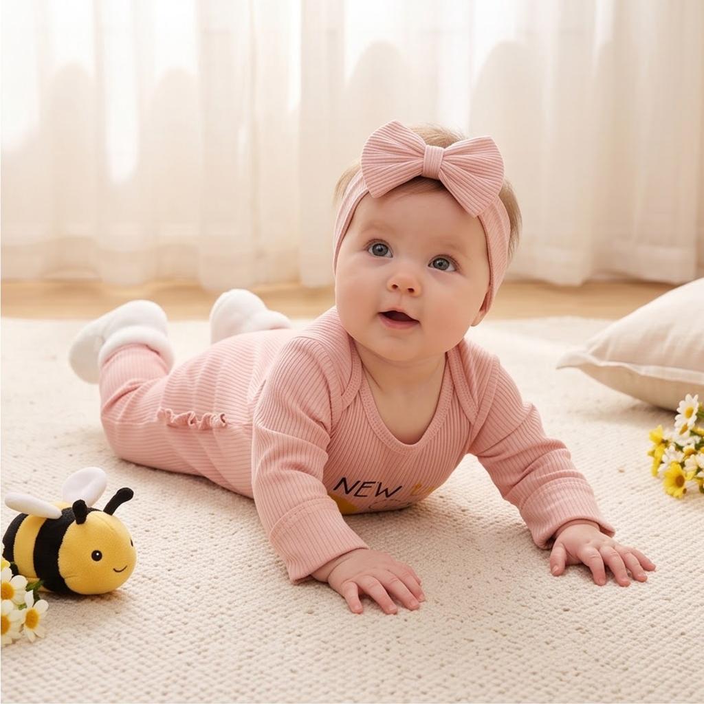 Unisex Baby Baumwolle Langarm mit Buchstabenaufdruck für Frühling Winter