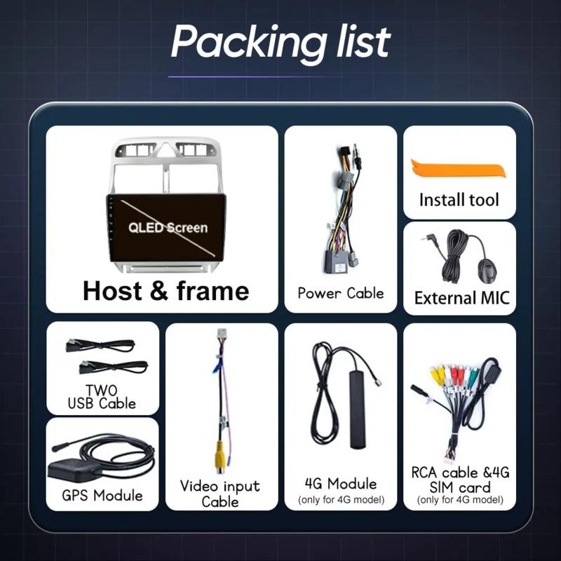 Android 14 Car Radio For Peugeot 307 SW 2002 - 2013 Multimedia Video Player Navigation GPS 4G Carplay Auto Stereo RDS DVD WIFI