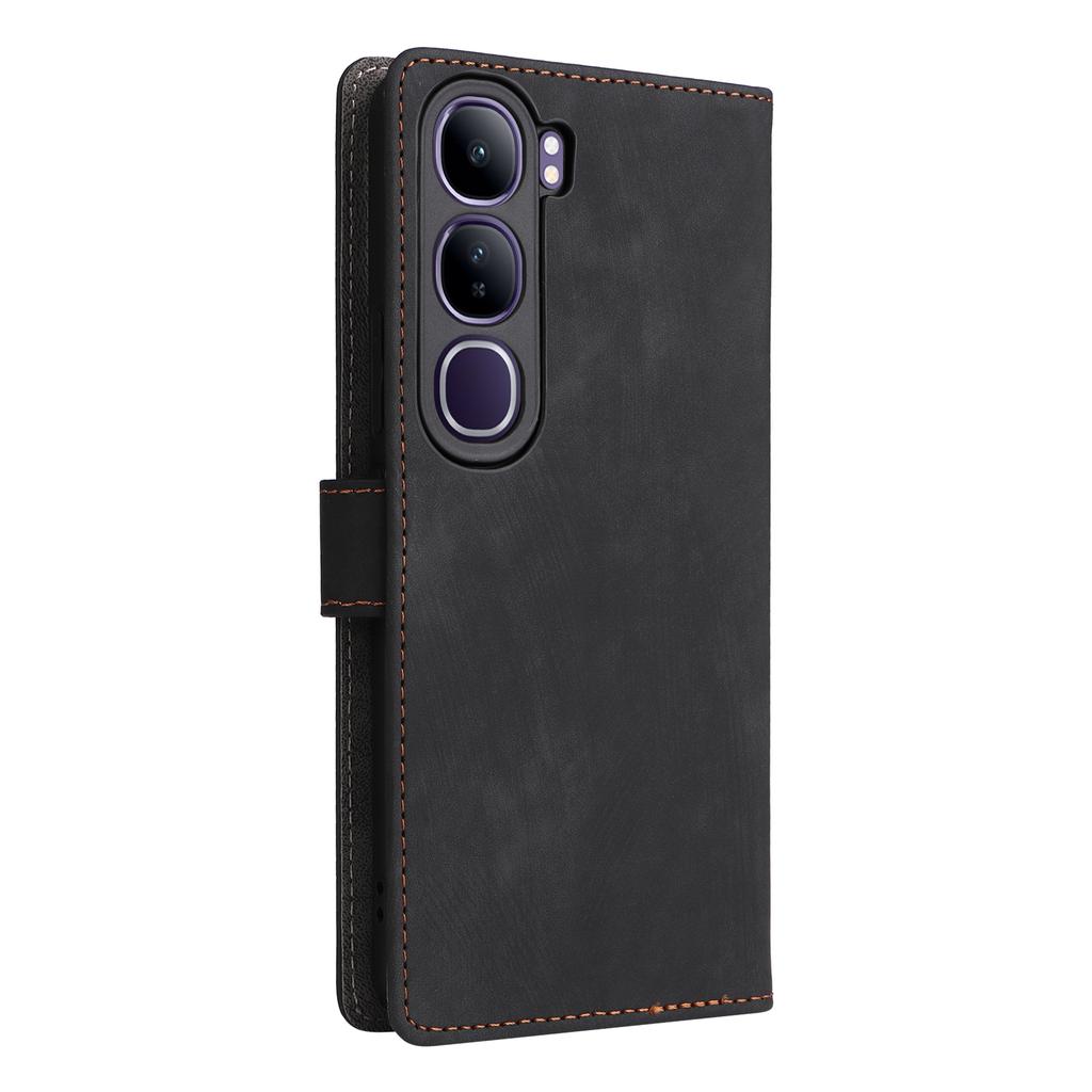 Wallet Phone Case for vivo V40 SE 5G 80W/V40 Lite (Indonesia) 4G/5G RFID Blocking PU Leather Cover Stand View