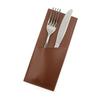 PU Leather Cutlery Storage Bag 3 Pocket Simple Design Utensil Storage Pouch Rectangular Multi-functional Forks Spoons Organizer