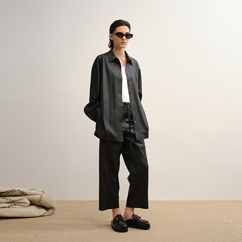 LESS 2025 Autumn Faux Leather Jacket