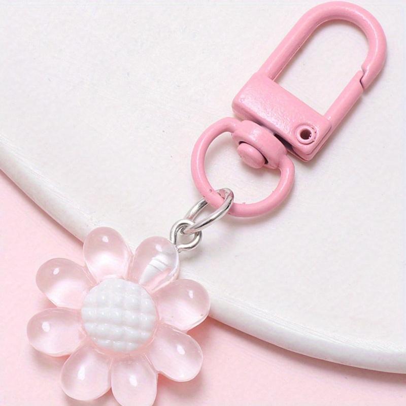 Niedlicher Schlüsselanhänger mit Blume Harzblume Schlüsselanhänger Kleines Geschenk Dekoration Rucksackdeko Schlüsselanhänger für Tasche Autozubehör für Frauen