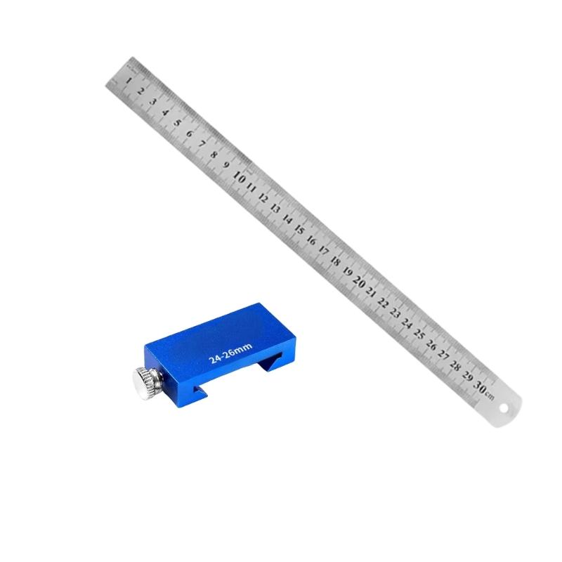 652F Adjustable Positioning Block Metal Rulers for Professional Carpenter & Hobbyist