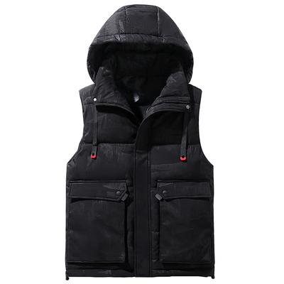 Plus Size L-8XL Sleeveless Jackets Man Warm Vest Hooded  New Fashion Thick Warm Men's Cold Coat for Winter Waistcoat