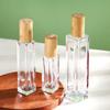 Luxury Travel-Sized Transparent Glass Perfume Bottle with Wooden Cap