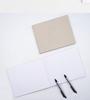 Linen Cross-Stitch Guestbook: Customizable Blank Notebook with Cloth Cover