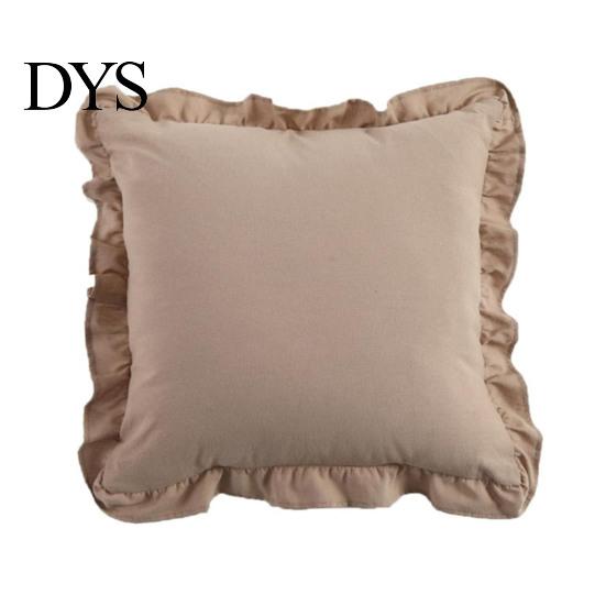 Quadratischer Schlafsofa-Deko-Rüschen-Kissenbezug, Baumwoll-Karomuster-Hülle mit Rüschenrand, 18x18 Unifarbene Kissen Zoll 20x12 Dekorative Hülle für