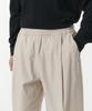 Musinsa Standard Cotton Deep Tuck Wide Elastic Waist Pants [Light Beige]