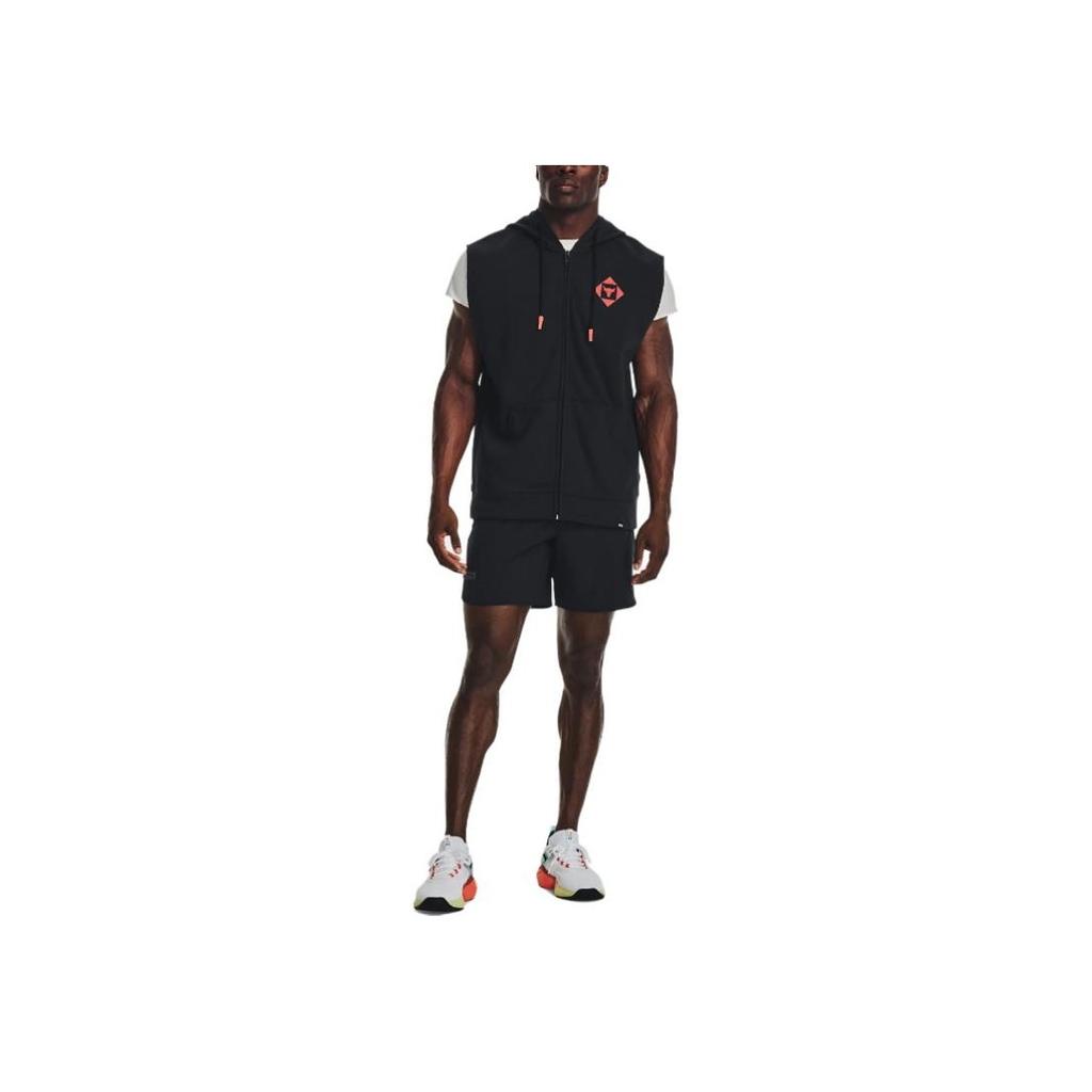 Under Armour Pánská mikina s kapucí na zip jednobarevná bez rukávů černá 1377434-001