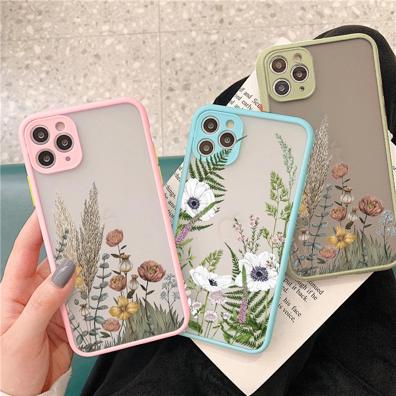 Retro Flower Bud Phone Case for Iphone 16 11 12 13 14 Pro Max 15 Plus Meticulous Plant for Iphone X XS XR 7 8 Plus Back Covers