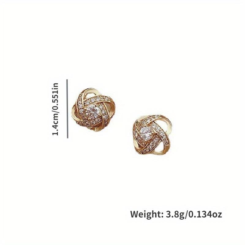 Korean Style Crisscross Full Diamond Earrings, Elegant Niche Design Luxury Jewelry for Women