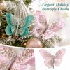 Double-Layer Butterfly Christmas Flower Hanging Ornament for Christmas Tree Decoration