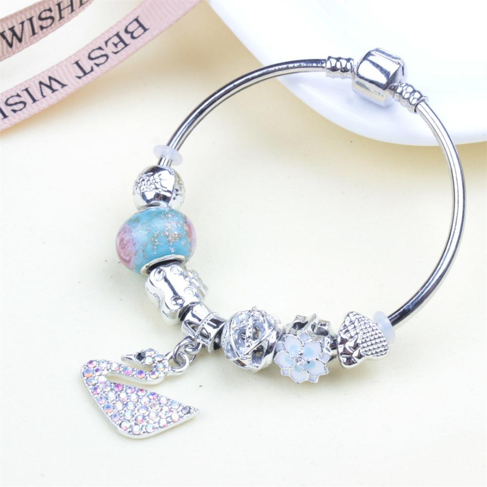 Beaded Bracelet Bangle Multi Element Stainless Steel Copper Alloy Open Spring Snake Bone Chain