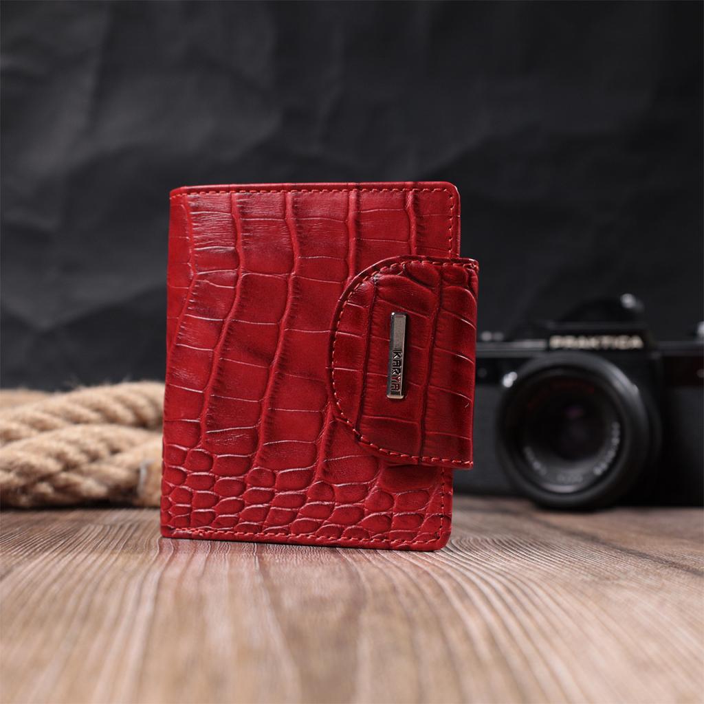 Small Women's Wallet KARYA Wallet 22819 Made of Textured Genuine Leather Red