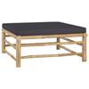 Garden Footrest - Bamboo - Dark Grey Cushion - Comfortable and Easy To Move