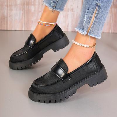 2024 Nuevos Mocasines con Estampado para Mujer Decoración de Lazo Punta Redonda Zapatos Planos para Mujer Plataforma Boca Baja Zapatos Casuales Diarios para Commuter