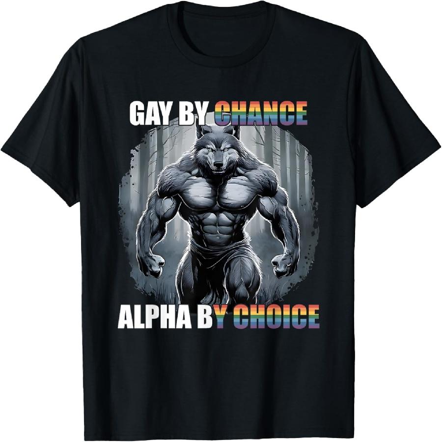 

Gay by Chance Alpha by Choice Werewolf T-Shirt XXXXXL чорний