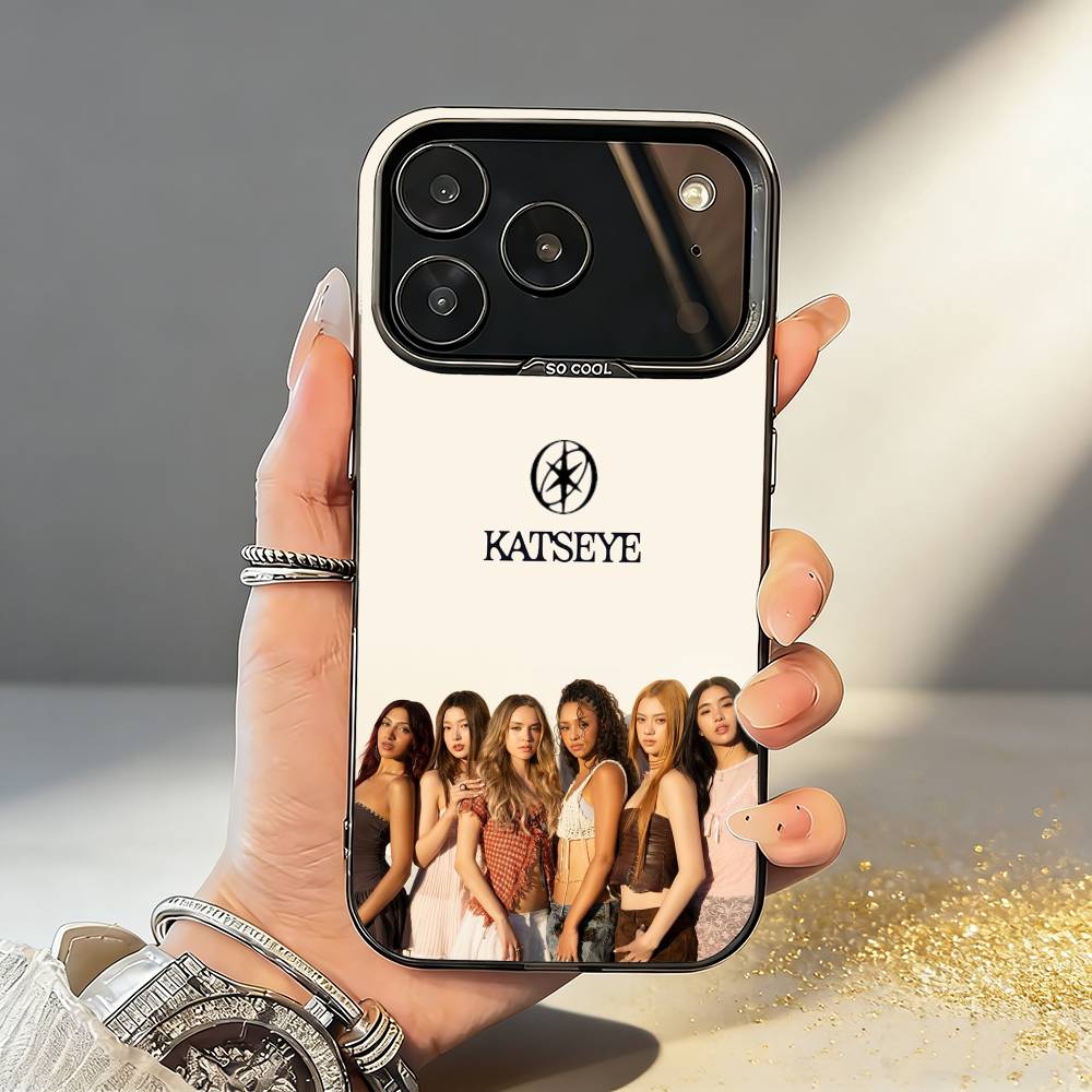 T-Trendy Hot Music K-KATSEYE Phone Case For iPhone17,16,15,14,13,12,11,Pro,MAX Gray Matte Silicone Black Cover iPhone14