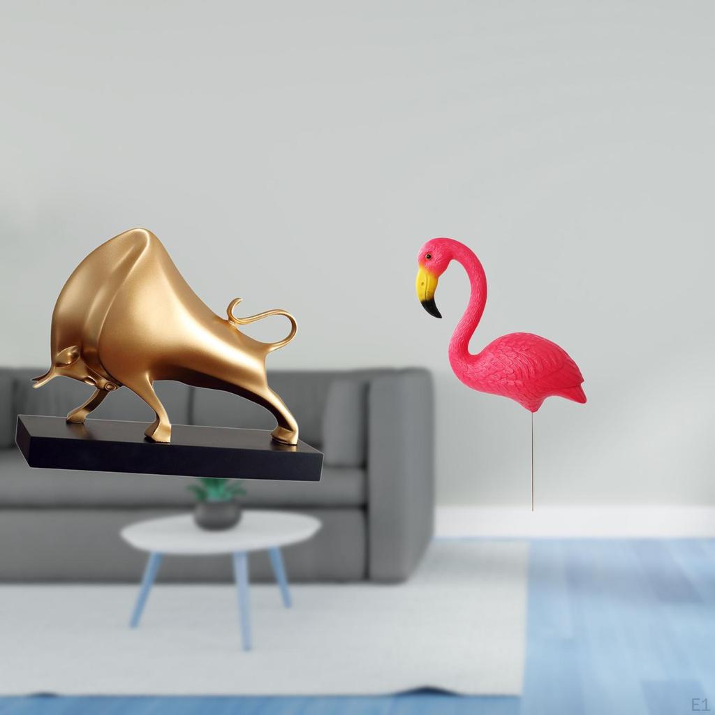 Bull Sculpture Home Decor Tabletop Crafts Ox Abstract Statue Cattle Figurine Desk Living Room