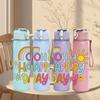 1PC Oh Happy Day Rainbow Sun Cute Art Print 750ml Color Plastic Sports Water Bottle Leakproof Flip Straw Lid Suitable for Sports Office Home Use