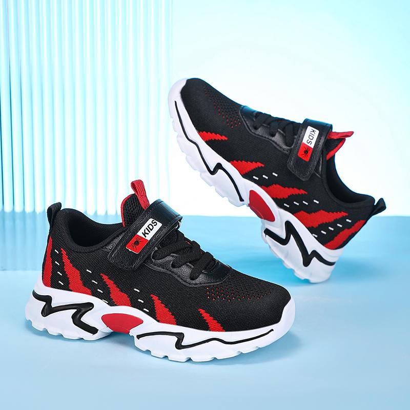 Children Sneaker Boys Knit Fabric Sports Shoes New Design Platform Kids Casual Shoes Walking Tennis Boys Sneaker