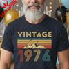 T-shirt Vintage 1976 50° Compleanno Regalo per Lui Classica Retro T-shirt Uomo Festa di Compleanno Regalo Magliette Abbigliamento con Stampa Grafica