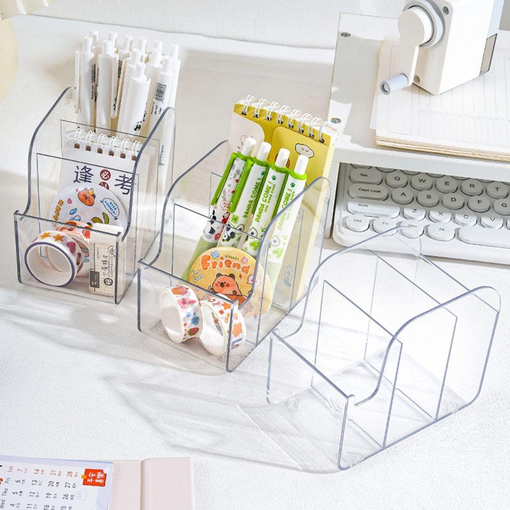 Transparent Pen Holder INS Style Pen Storage Box Durable Pencil Container