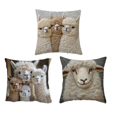 Soft Plush Alpacas Pillowcase Comfortable Fabric for Bedroom Sofa Decoration