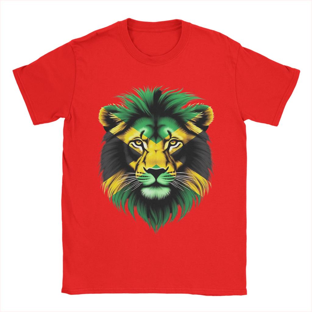 Jamaica Flag Lion Face T Shirt Summer Jamaica Lovers TShirts Cotton Breathable Oversize Top Tees Short Sleeve Vintage Tops