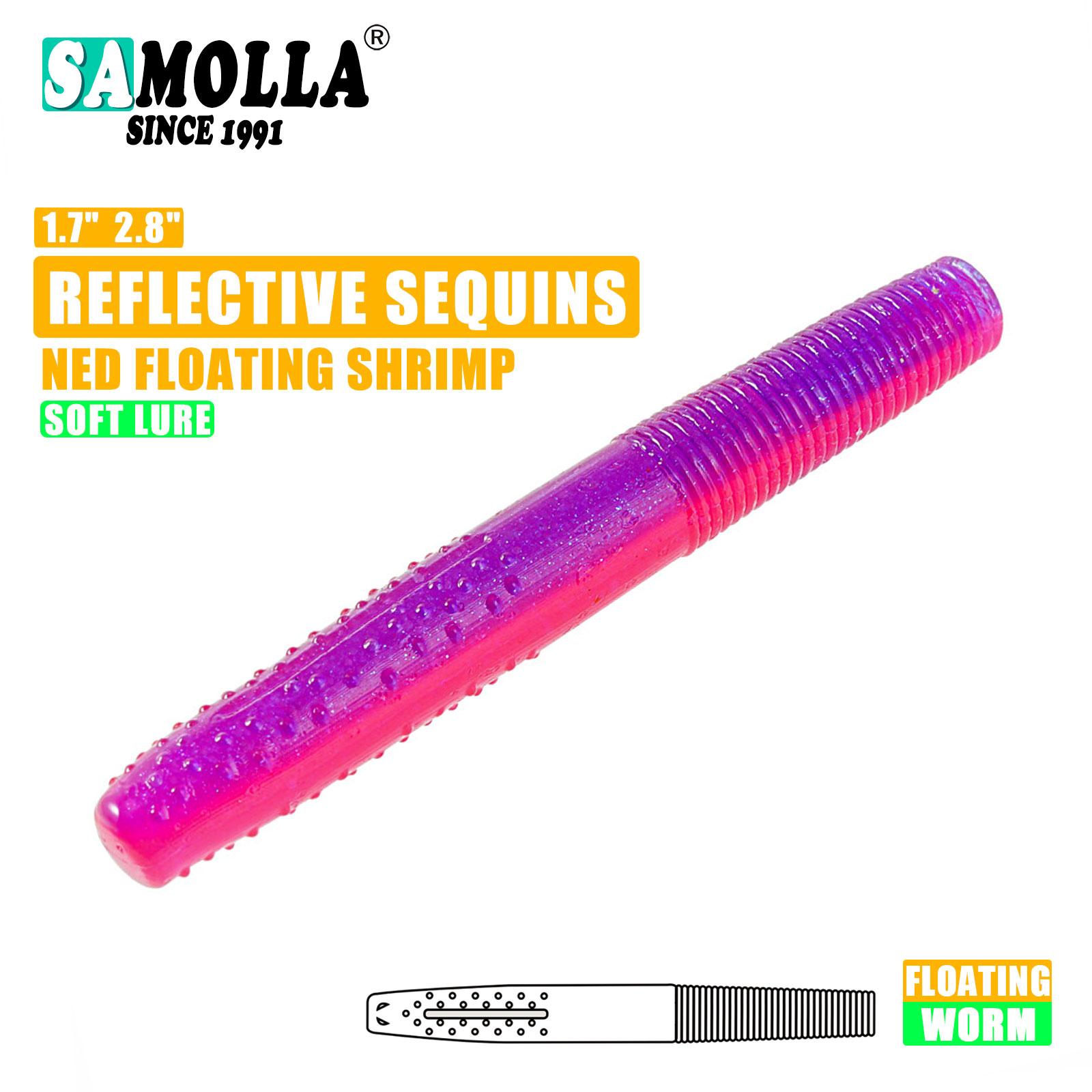 

SAMOLLA Плавающие черви Приманка для ловли окуня Мягкий пластик Искусственная приманка Нед Вэки Риг Tpe Плавающий Невесомый Leurre Souple Колебание 4CM 10PCS