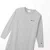 Champion Long Sleeve Crew Neck CottonUSA Script Oxford Size M Women's Dress, 100% Cotton, Logo, Gray, (CW-W401)