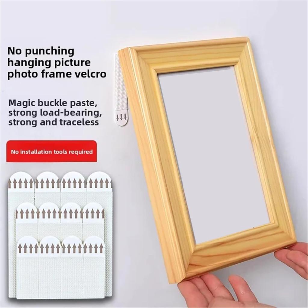 36 Pairs Seamless Photo Frame Velcro Loop Mounting Tape Removable Wall Fastener Adhesive Backing Magic Wall Nail-Free Stickers