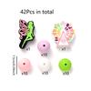 52Pcs/Set Silicone Round Beads Cartoon Animal Focal Combination Teether Beads For DIY Baby Pacifier Chain Bracelet Chewing Teeth